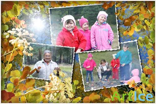 PSD-исходник и рамки для фотомонтажа -Осенние мотивы. PSD-исходник и рамки для фотомонтажа -Осенние мотивы.