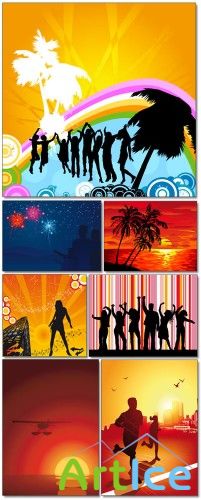 Vector People with Background 2