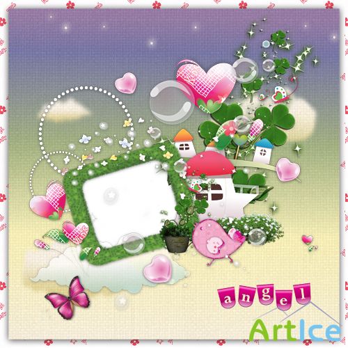 Scrap-page to open children's photos freebie