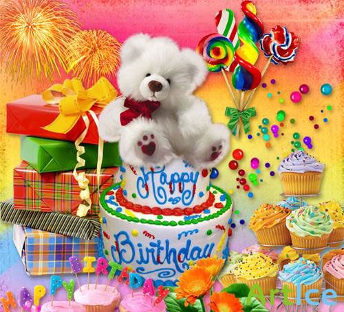 Scrape - a set of "My Rainbow Birthday" New!