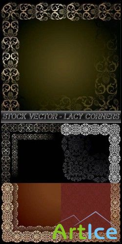 Stock Vector - Lacy corners