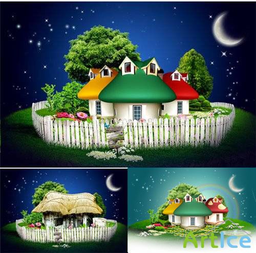 Cottages of psd
