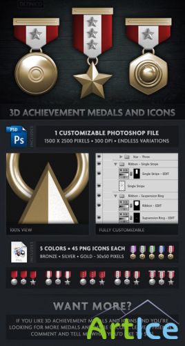 GraphicRiver - 3D Achievement Medals and Icons