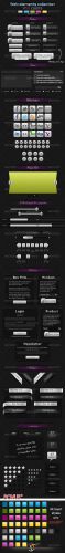Web elements collection - in 5 colors - GraphicRiver