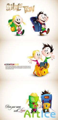 School Children Vector