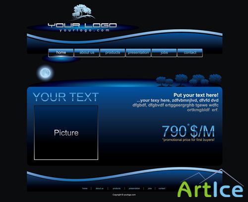Shutterstock - Website Blue Button Bars Set Template EPS
