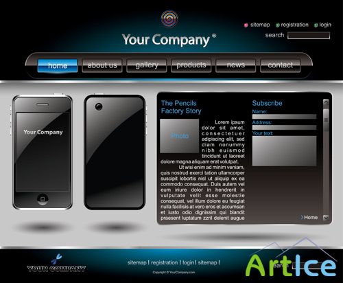Shutterstock - Mobile Phone Website Template EPS