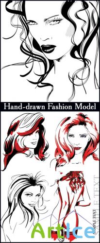 Hand-drawn Fashion Model - Stock Vectors