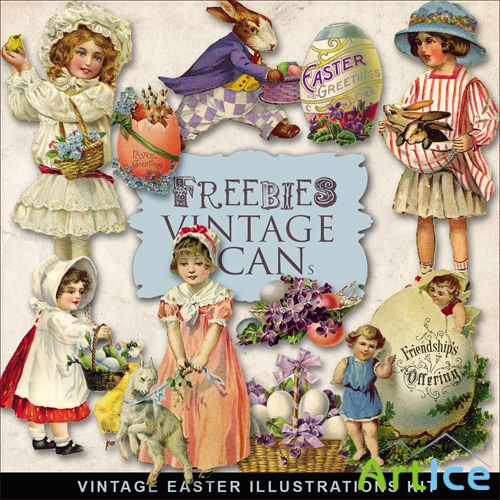 Scrap-kit - Vintage Easter Illustrations #3