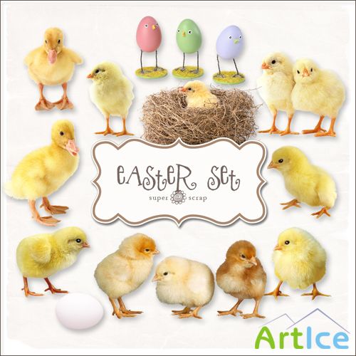 Scrap-kit - Easter Chickens