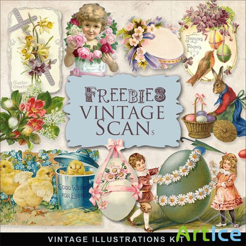 Scrap-kit - Vintage Easter Illustrations #5