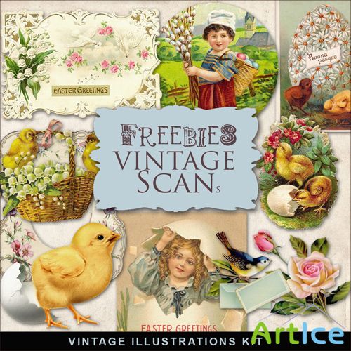 Scrap-kit - Vintage Easter Illustrations #13
