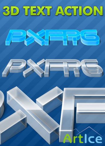 3D text and shape generator action for Photoshop