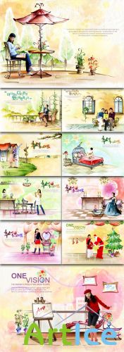 Love Romantic elements in a series of fashion