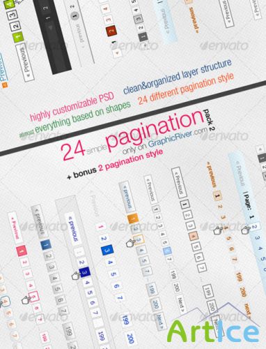 24 Simple Pagination Style Pack 2 - GraphicRiver