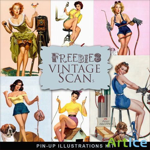 Scrap-kit - Pin-Up Girls Illustrations #2