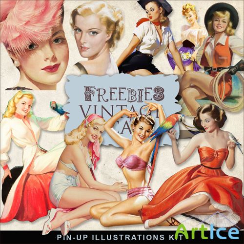 Scrap-kit - Pin-Up Girls Illustrations #3