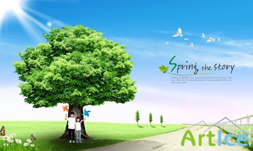 Sources - A large green tree