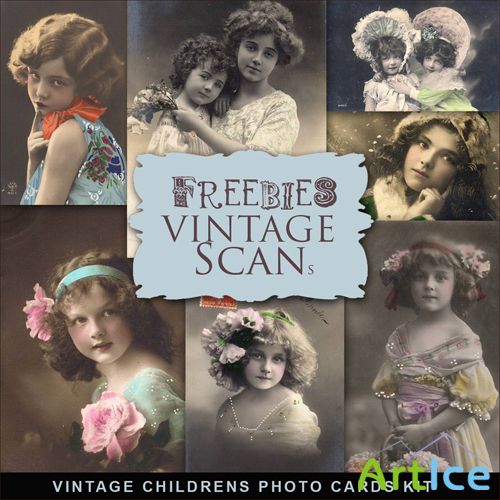 Scrap-kit - Vintage Childrens Photo Cards