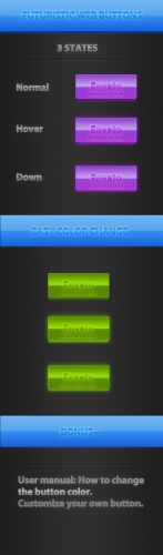 PSD Template - Futuristic Web Buttons Pack
