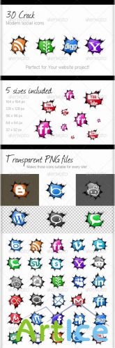 GraphicRiver - 30 Crack Social Icons