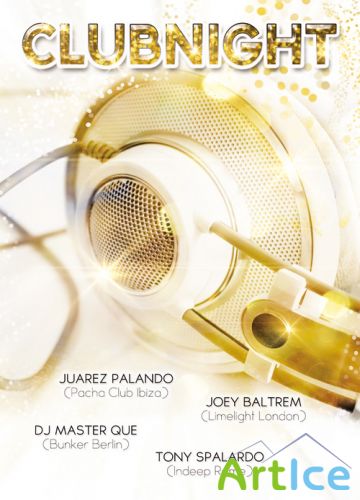 Golden house party flyer