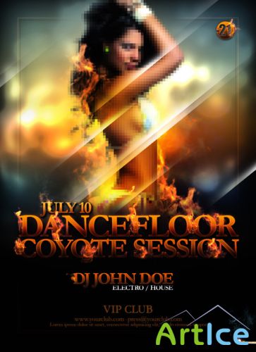 Dancefloor coyote session flyer