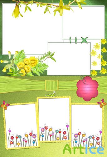 Photo Frame - Yellow spring flowers