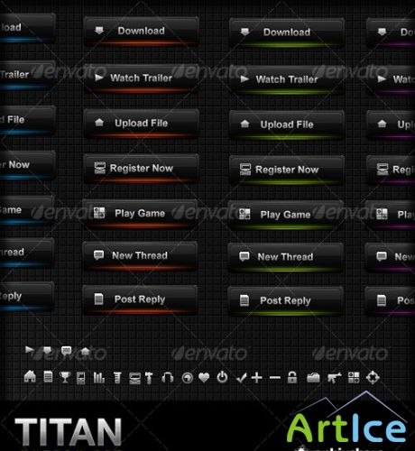 GraphicRiver - High Quality Button Set - TITAN