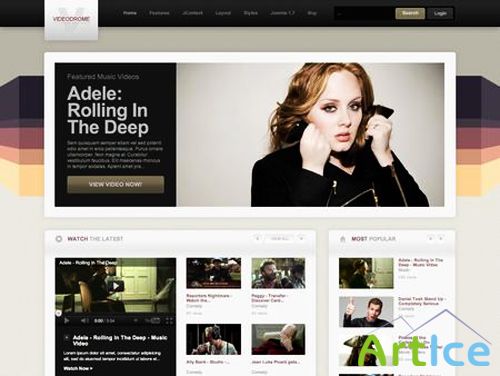 VideoDrome JoomlaXtc Template J1.7