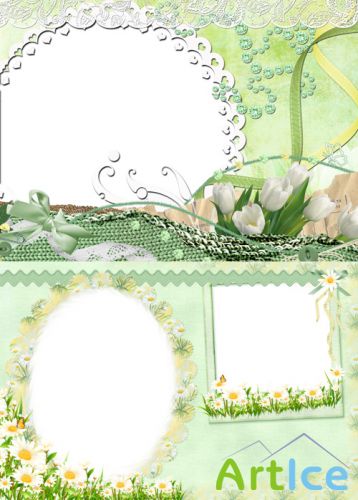 Photo Frame - White flowers
