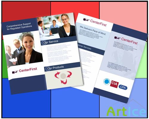 Free Navy Blue and White Brochure design