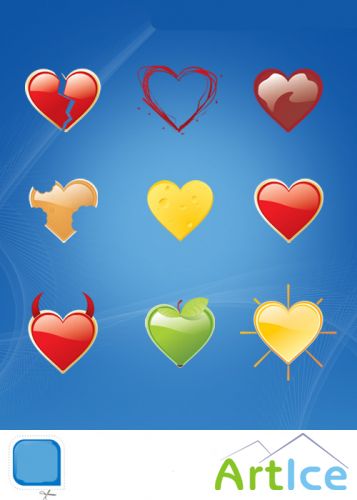 Package of 9 love psd