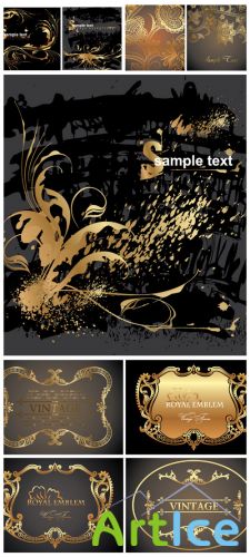 Dark Vector Backgrounds - Olot patterns, dark background, vector