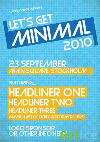 PSD Template - Blue Minimal Festival Poster