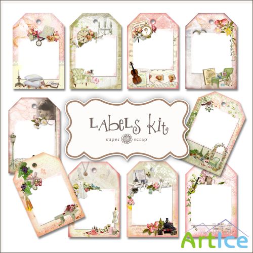 Scrap-kit - Vintage Labels PSD