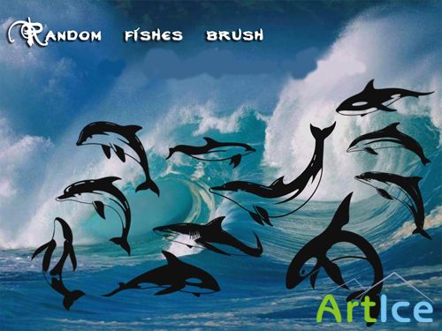 Random fishes brush set