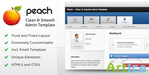 ThemeForest - Peach  Clean & Smooth Admin Template - Rip