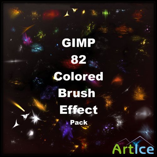 82 Colored Effect Brushes for GIMP