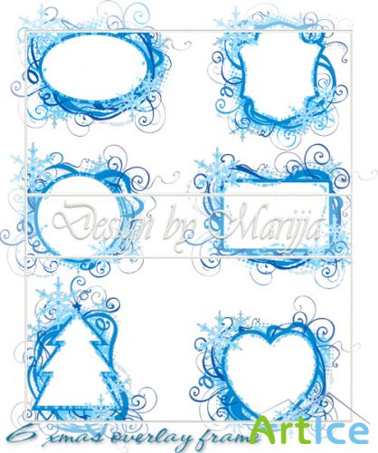 Scrap-kit - 6 Christmas Overlay Frames