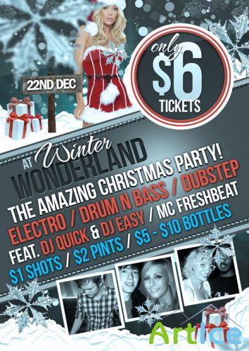 Winter Wonderland Christmas Flyer - PSD Template