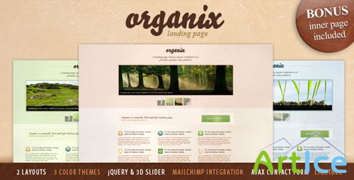 ThemeForest - Organix - Simple Product Oriented Landing Page - Rip