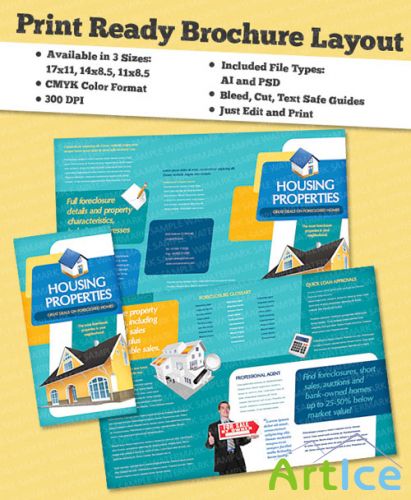 Templates for Design - Listings Listed Brochure 11 x 8.5 BoxedArt
