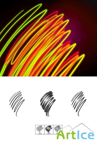 Brushes set - Shining paths