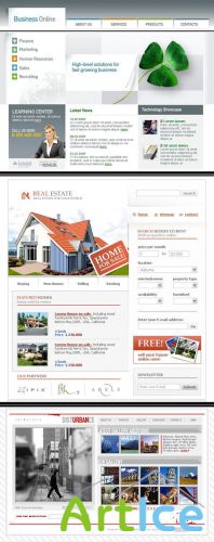 PSD Web White Templates pack 3 for Photoshop