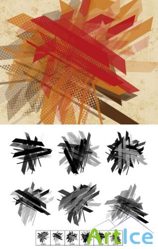 Retro Shatter Brushes Set for Photoshop