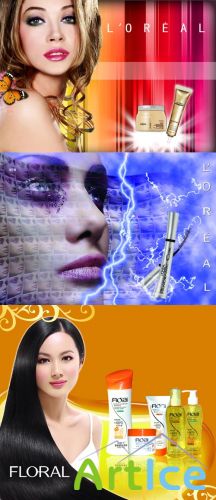Cosmetics Psd Files pack for Photoshop