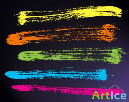 Dry Brush Stroke Brushes Set for Photoshop