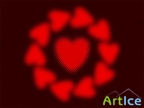 Brushes for Photoshop - Halftone Hearts