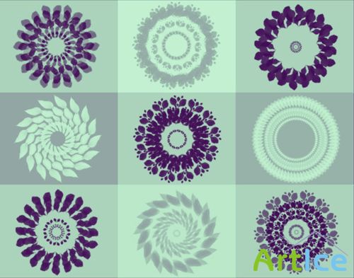 Botanical Whirls Brushes Set for Photoshop